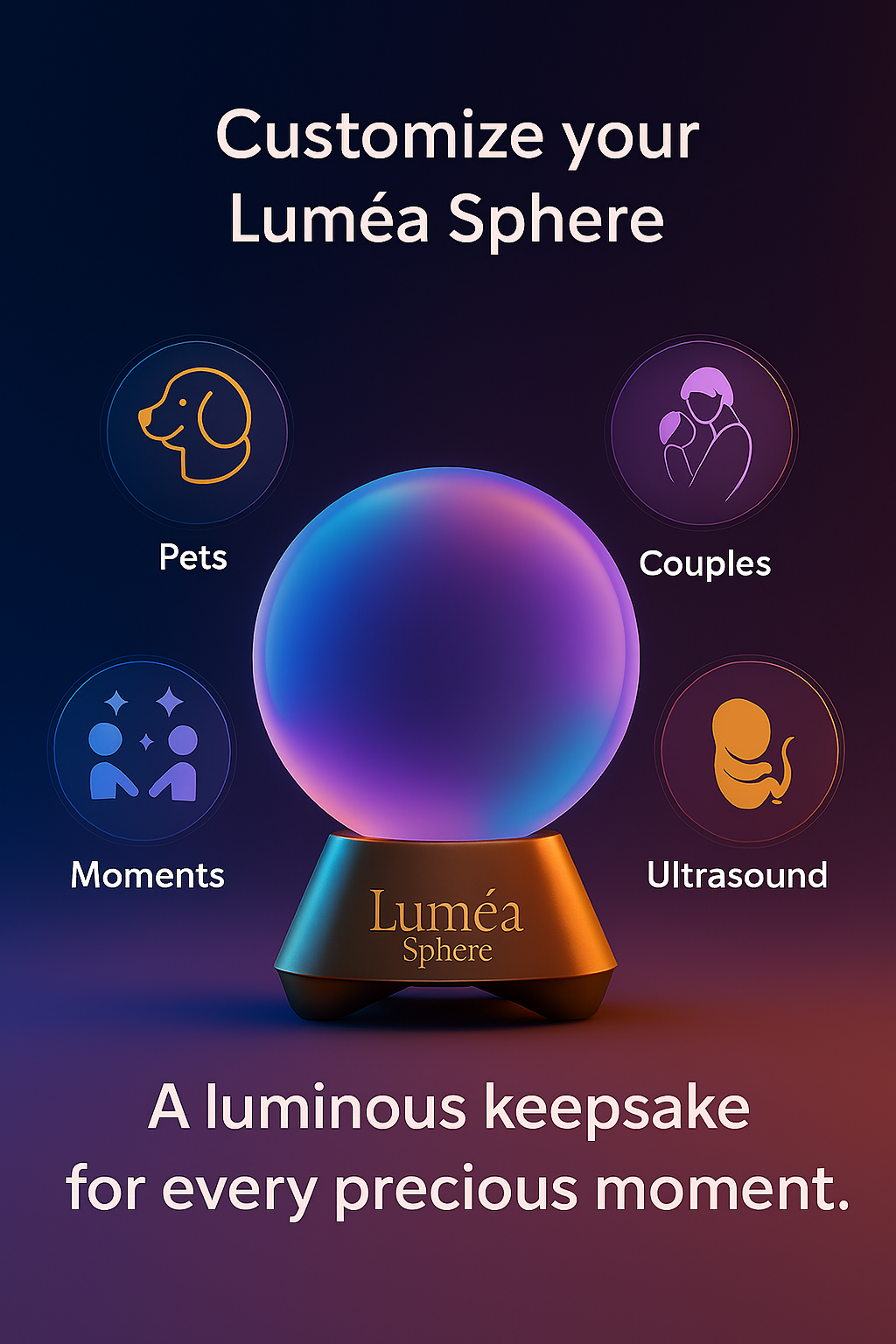 Luméa Sphere™ – 3D Crystal Sphere with Built-In Screen